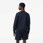 Men Lacoste V0ZN300 Navy Blue 166 Round Neck Unbrushed Fleece Sweatshirt - Image 3