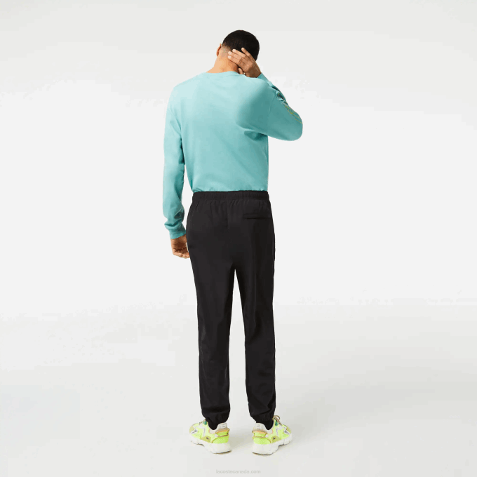 Men Lacoste V0ZN304 Black 031 Track Pants with GPS Coordinates - Image 3