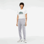 Men Lacoste V0ZN308 Grey Chine CCA Unbrushed Fleece Track Pants