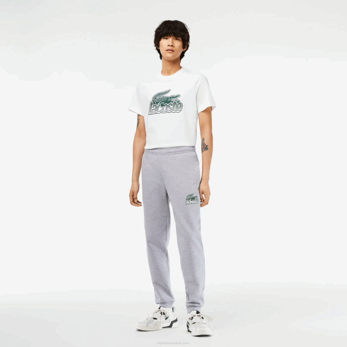 men_lacoste_v0zn308_grey_chine_cca_unbrushed_fleece_track_pants.png Men Lacoste V0ZN308 Grey Chine CCA Unbrushed Fleece Track Pants - Image 1