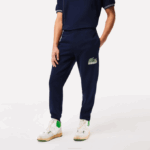 Men Lacoste V0ZN309 Navy Blue 166 Unbrushed Fleece Track Pants - Image 2