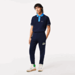 Men Lacoste V0ZN309 Navy Blue 166 Unbrushed Fleece Track Pants