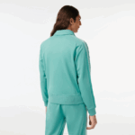 Men Lacoste V0ZN30 Green 3A4 Regular Fit Zipped Pique Sweatshirt - Image 3