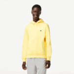 Men Lacoste V0ZN310 Yellow 107 Organic Cotton Hooded Sweatshirt