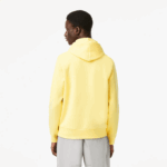 Men Lacoste V0ZN310 Yellow 107 Organic Cotton Hooded Sweatshirt - Image 3