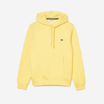 Men Lacoste V0ZN310 Yellow 107 Organic Cotton Hooded Sweatshirt - Image 4