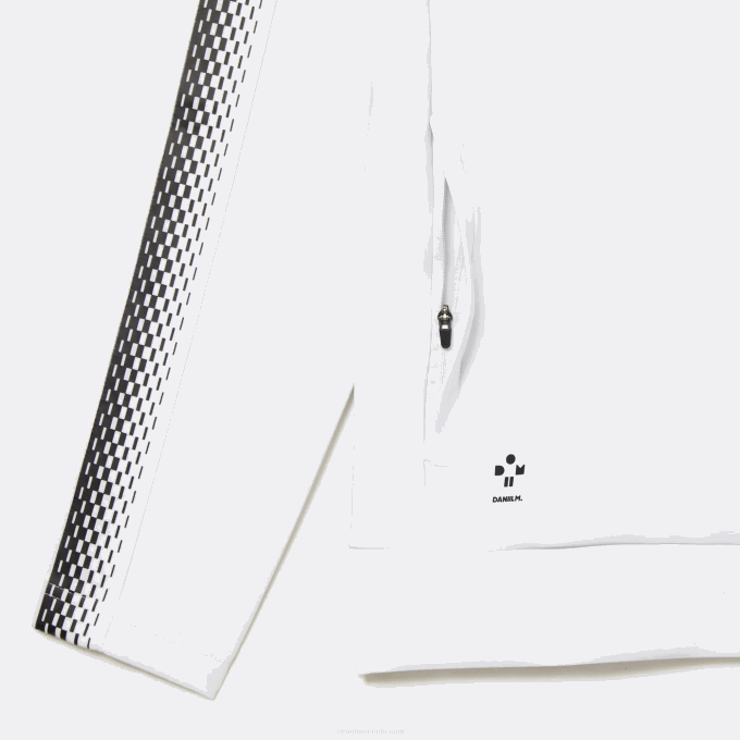 Men Lacoste V0ZN311 White Yellow WUI Tennis x Daniil Medvedev Zipped Sweatshirt - Image 3
