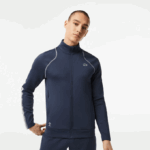 Men Lacoste V0ZN312 Blue White C9C Tennis x Daniil Medvedev Zipped Sweatshirt