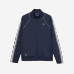 Men Lacoste V0ZN312 Blue White C9C Tennis x Daniil Medvedev Zipped Sweatshirt - Image 4