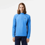 Men Lacoste V0ZN314 Navy Blue YD2 Golf Sweatshirt with Inset Crew Neck