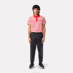 Men Lacoste V0ZN318 Black 031 Monogram Print Track Pants