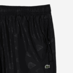 Men Lacoste V0ZN318 Black 031 Monogram Print Track Pants - Image 5