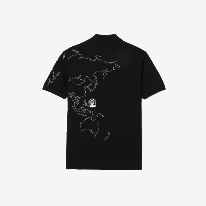 Men Lacoste V0ZN31 Black 031 Original L.12.12 Printed Organic Cotton Polo - Image 2