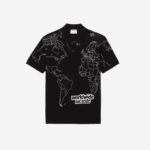 Men Lacoste V0ZN31 Black 031 Original L.12.12 Printed Organic Cotton Polo