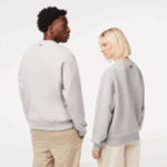 Men Lacoste V0ZN323 Grey Chine CCA Loose Fit Crocodile Badge Sweatshirt - Image 3