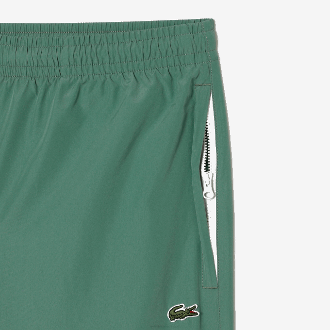 Men Lacoste V0ZN331 Khaki Green KX5 Regular Fit Water-Repellent Trackpants - Image 5