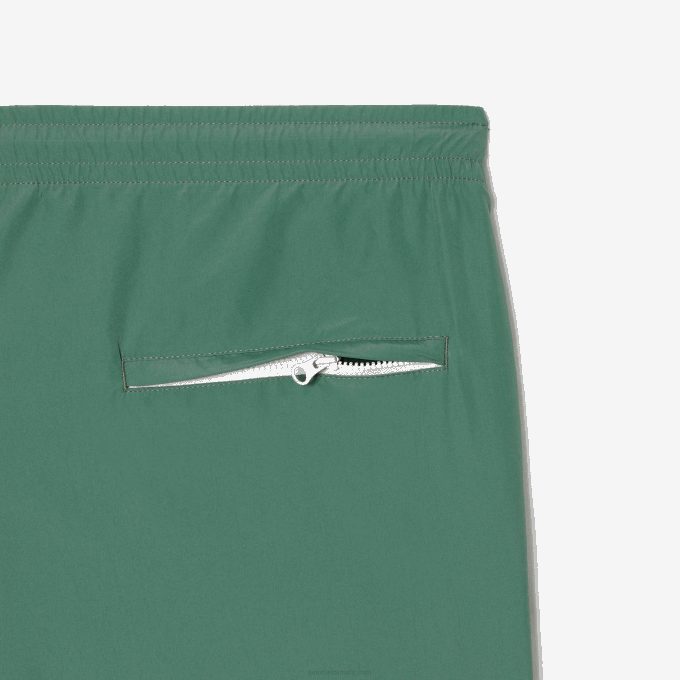 Men Lacoste V0ZN331 Khaki Green KX5 Regular Fit Water-Repellent Trackpants - Image 6