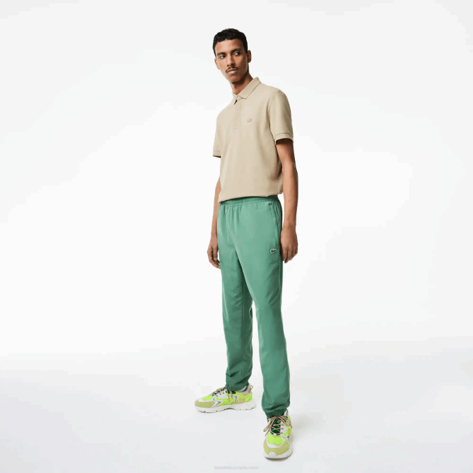 Men Lacoste V0ZN331 Khaki Green KX5 Regular Fit Water-Repellent Trackpants - Image 1