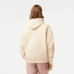 Men Lacoste V0ZN334 White XFJ Loose Fit Printed Hoodie - Image 3