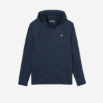 Men Lacoste V0ZN335 Blue XIE SPORT Zipped High-Neck Hooded Sweatshirt - Image 4