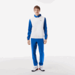 Men Lacoste V0ZN341 White Blue White WMI Tennis Regular Fit Jogger Set