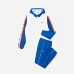Men Lacoste V0ZN341 White Blue White WMI Tennis Regular Fit Jogger Set - Image 5