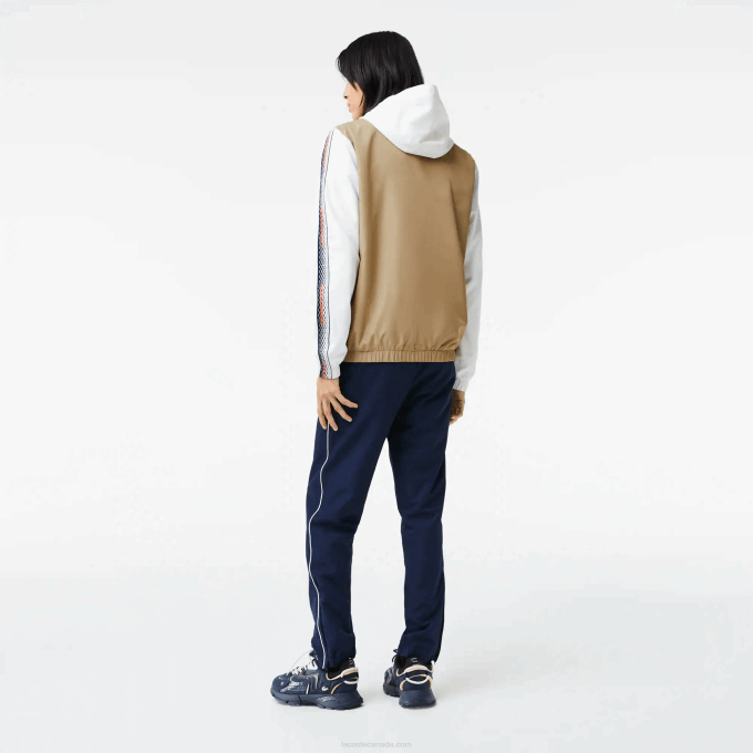 Men Lacoste V0ZN342 Beige Navy Blue White 8X2 Tennis Regular Fit Jogger Set - Image 3