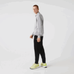 Men Lacoste V0ZN347 Black 031 Tapered Fit Fleece Trackpants - Image 5