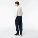 Men Lacoste V0ZN348 Navy Blue 166 Tapered Fit Fleece Trackpants - Image 3