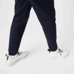 Men Lacoste V0ZN348 Navy Blue 166 Tapered Fit Fleece Trackpants - Image 4