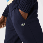 Men Lacoste V0ZN348 Navy Blue 166 Tapered Fit Fleece Trackpants - Image 7