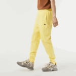 Men Lacoste V0ZN349 Yellow 107 Tapered Fit Fleece Trackpants - Image 2