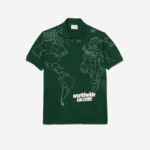Men Lacoste V0ZN34 Green 132 Original L.12.12 Printed Organic Cotton Polo