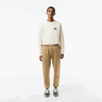 Men Lacoste V0ZN350 Beige CB8 Tapered Fit Fleece Trackpants
