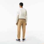 Men Lacoste V0ZN350 Beige CB8 Tapered Fit Fleece Trackpants - Image 3