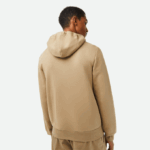 Men Lacoste V0ZN351 Beige CB8 Kangaroo Pocket Fleece Zipped Sweatshirt - Image 3