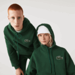 Men Lacoste V0ZN367 Green 132 Loose Fit Hooded Organic Cotton Sweatshirt