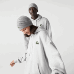 Men Lacoste V0ZN368 Grey Chine CCA Loose Fit Hooded Organic Cotton Sweatshirt
