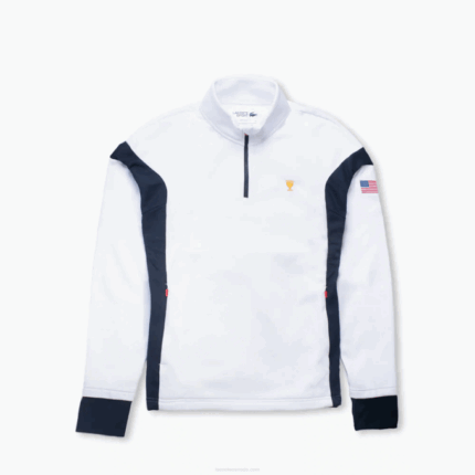 Men Lacoste V0ZN369 White Navy Blue 0L3 SPORT Sweatshirt