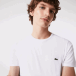 Men Lacoste V0ZN36 White 001 Crew Neck Pima Cotton Jersey T-Shirt - Image 2