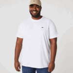 Men Lacoste V0ZN36 White 001 Crew Neck Pima Cotton Jersey T-Shirt - Image 7