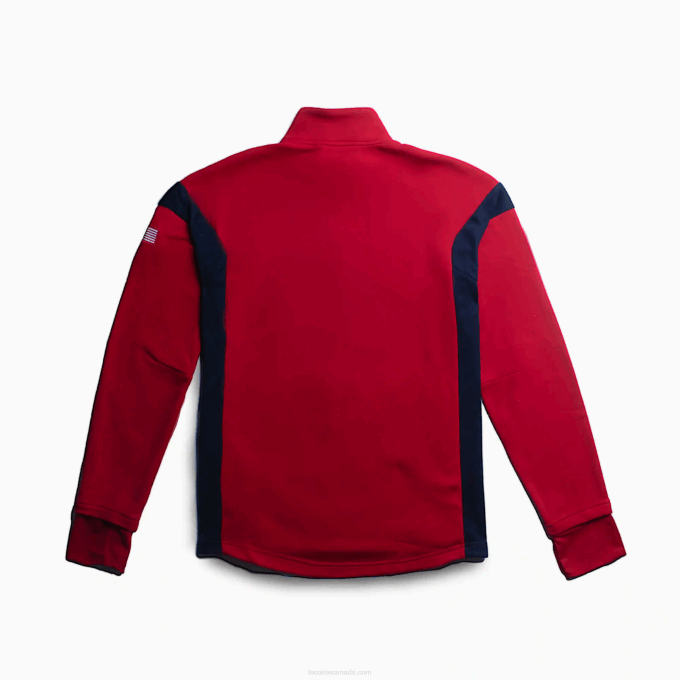 Men Lacoste V0ZN371 Red Navy Blue Red T61 SPORT Sweatshirt - Image 2