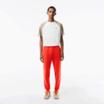 Men Lacoste V0ZN374 Orange 02K Tapered Fit Fleece Trackpants