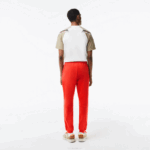 Men Lacoste V0ZN374 Orange 02K Tapered Fit Fleece Trackpants - Image 3
