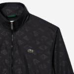 Men Lacoste V0ZN377 Black 031 Monogram Print Track Jacket - Image 2