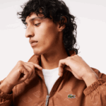 Men Lacoste V0ZN378 Light Brown LFA Monogram Print Track Jacket - Image 2