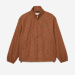 Men Lacoste V0ZN378 Light Brown LFA Monogram Print Track Jacket - Image 4