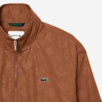 Men Lacoste V0ZN378 Light Brown LFA Monogram Print Track Jacket - Image 5