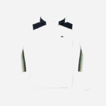 Men Lacoste V0ZN381 White Navy Blue Yellow X1I Tennis Recycled Polyester Hooded Jacket