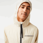 Men Lacoste V0ZN382 White Black AJ8 Short Zipped Hooded Jacket - Image 2